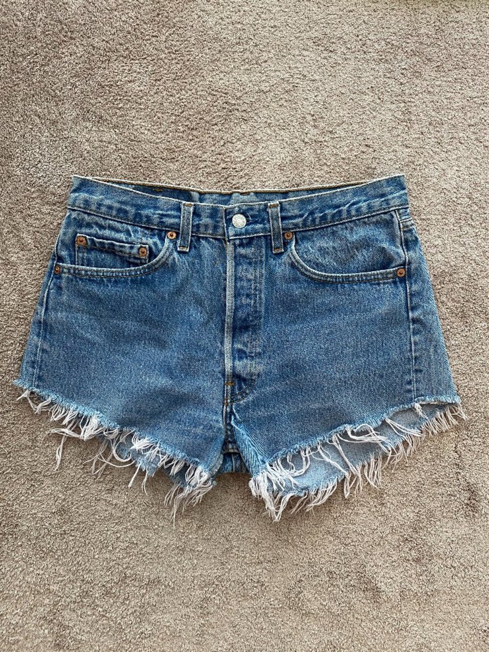 Levis 501 high rise denim shorts